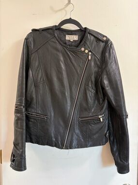 Pelle Studio Black Asymmetrical Leather Moto Jacket
